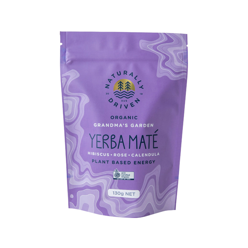 Naturally Driven Org Yerba Mate Tea Grandmas Garden 130g