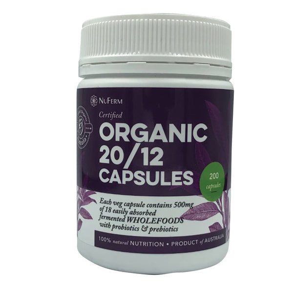 NuFerm Certified Organic 20 / 12 Capsules 200 Capsules