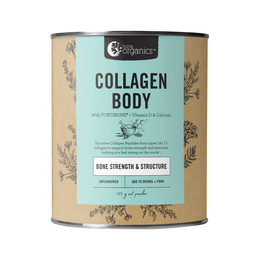 Nutra Organics Collagen Body with Fortibone + Vitamin D & Calcium Unflavoured 225g