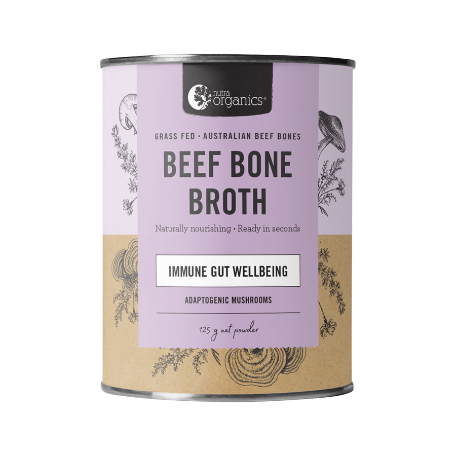 Nutra Organics Beef Bone Broth Adaptogenic Mushrooms 125g Powder