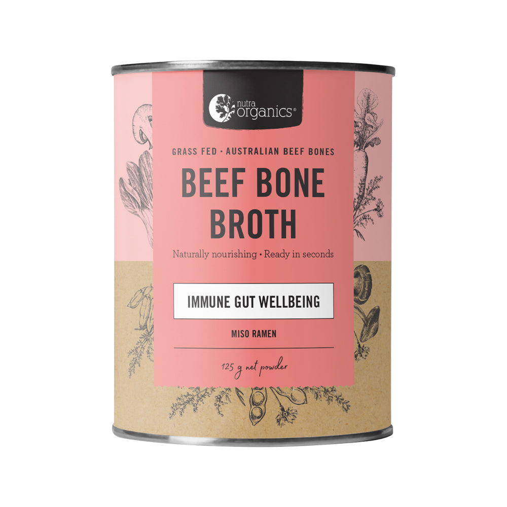 Nutra Organics Immune Gut Wellbeing Beef Bone Broth Powder 125g