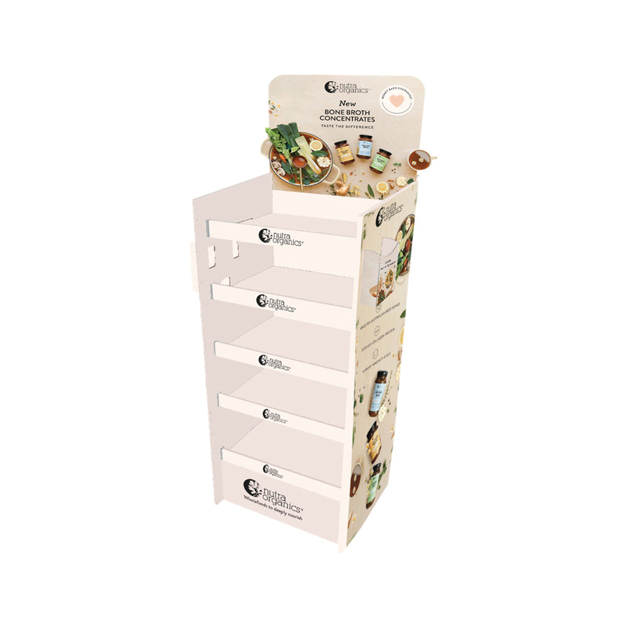 Nutra Org Display Stand Floor Bone Broth Concentrate Range EMPTY