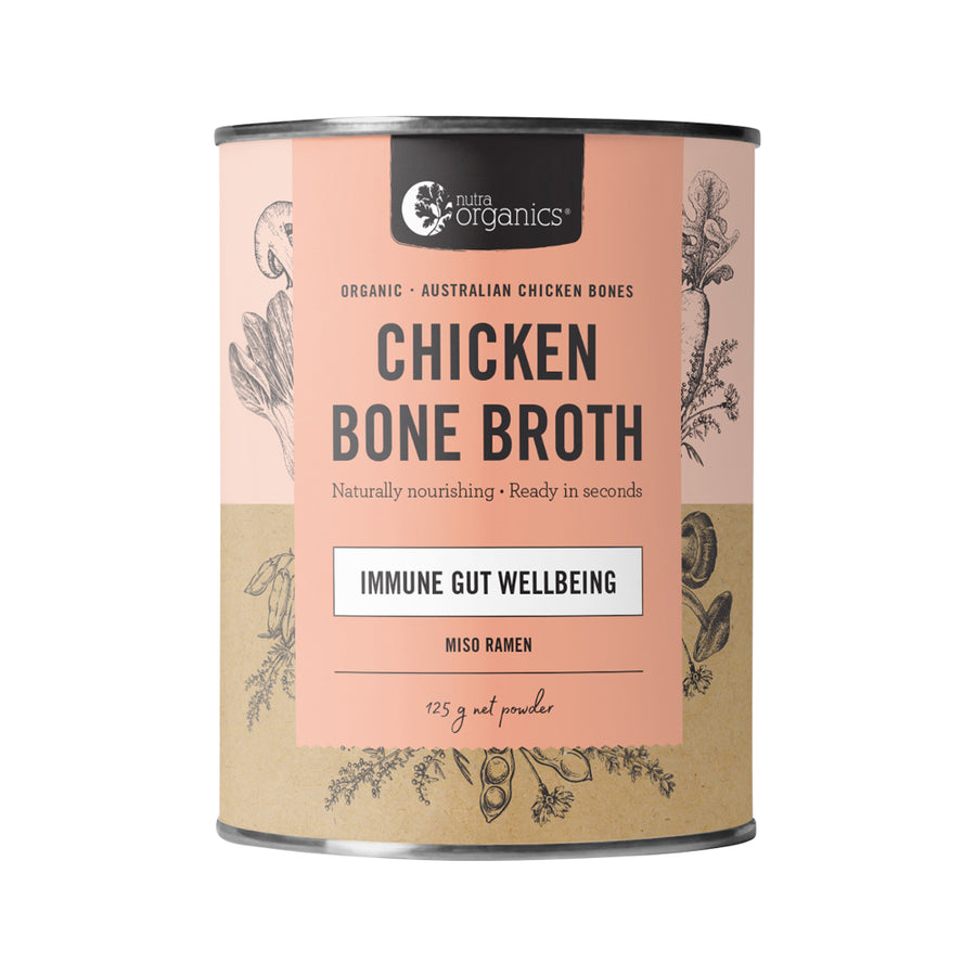 Nutra Organics Immune Gut Wellbeing Chicken Bone Broth Miso Ramen Powder 125g