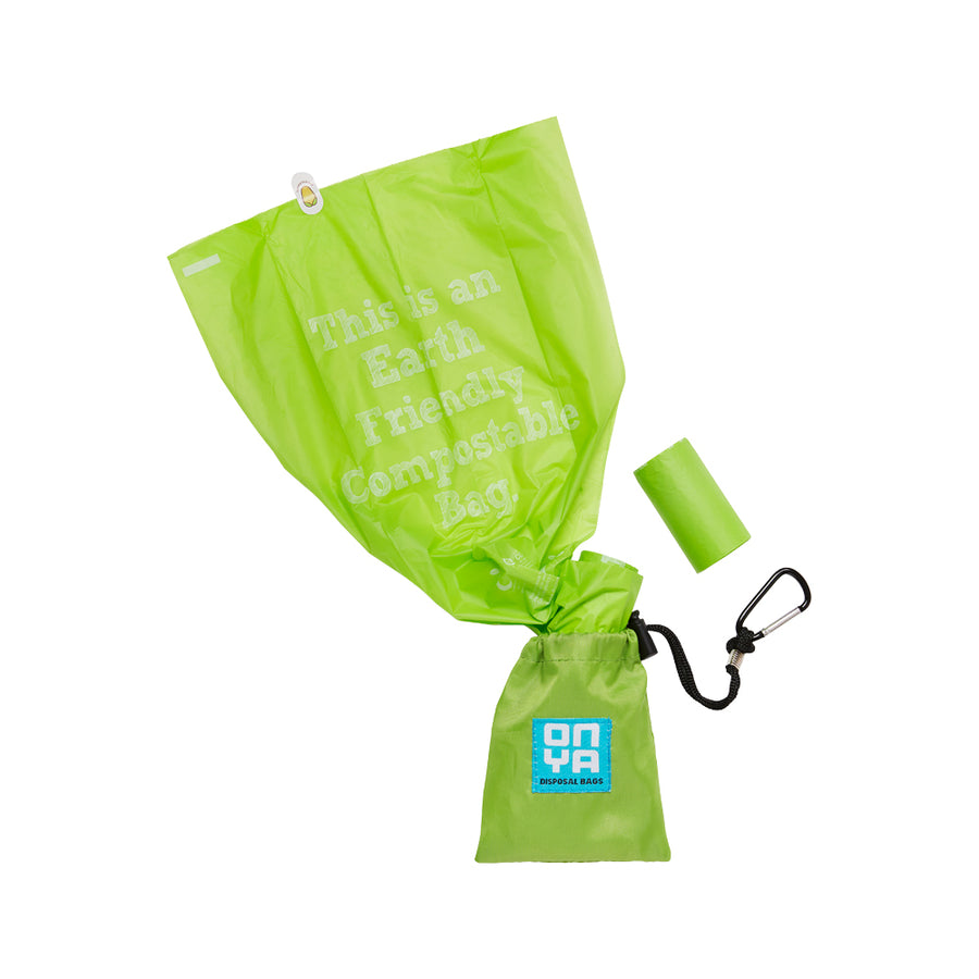 Onya Compostable Dog Waste Bags and Carry Pouch Apple