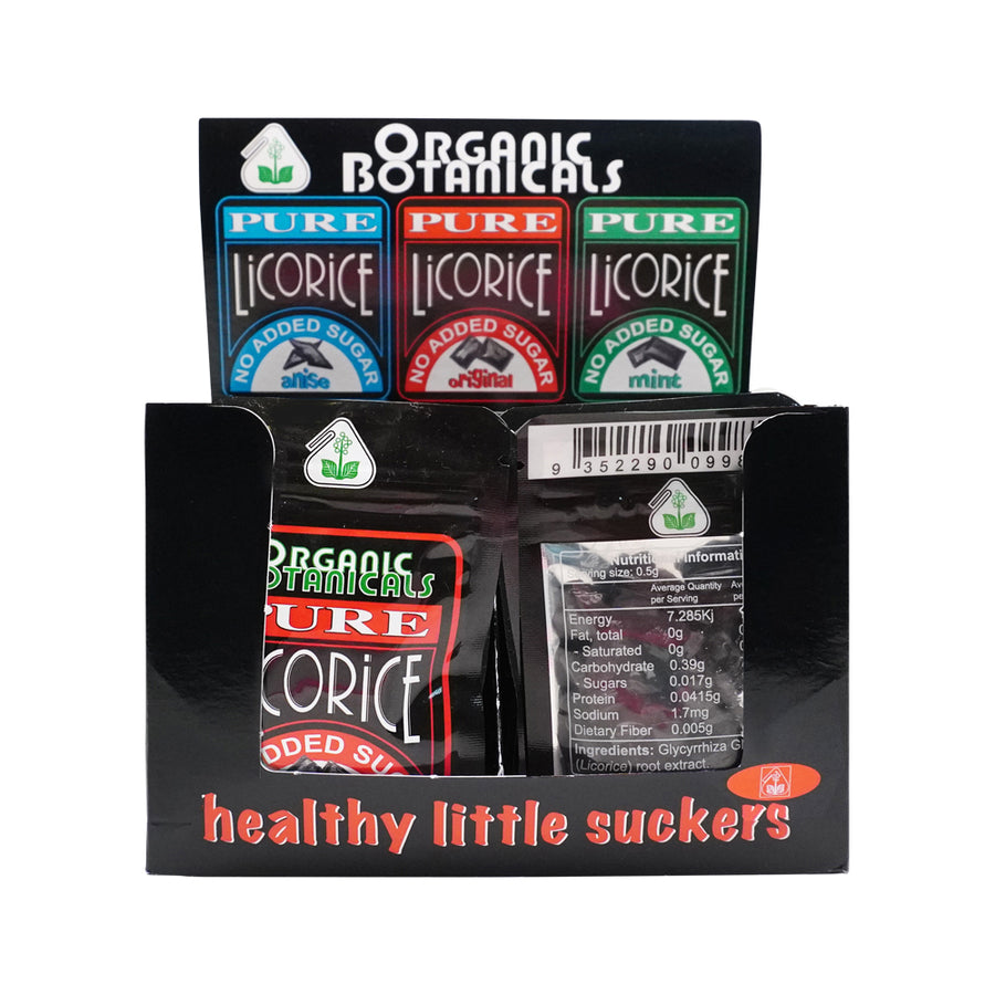 Organic Botanicals Pure Licorice Original Bag 20g x 12 Display