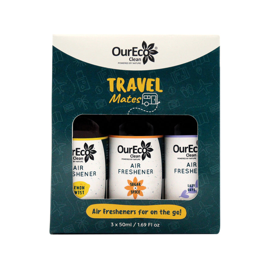 OurEco Clean Air Freshener Travel Mates 50ml x 3 Pack