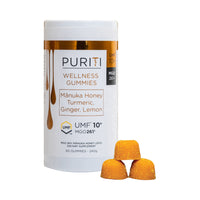 PURITI Wellness Gummies Manuka Honey Turmeric Ginger Lemon (MGO 261+/UMF10+) (60 Gummies) 240g