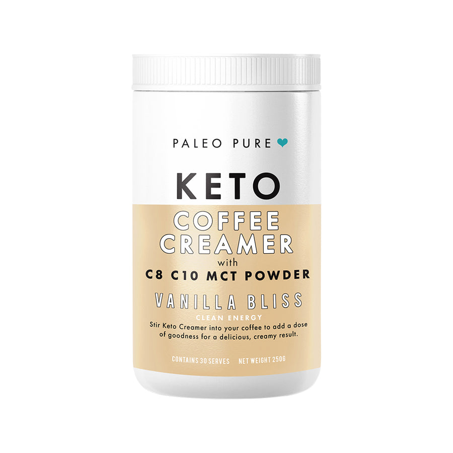 Paleo Pure Keto Coffee Creamer with C8 C10 MCT Powder Vanilla Bliss 250g