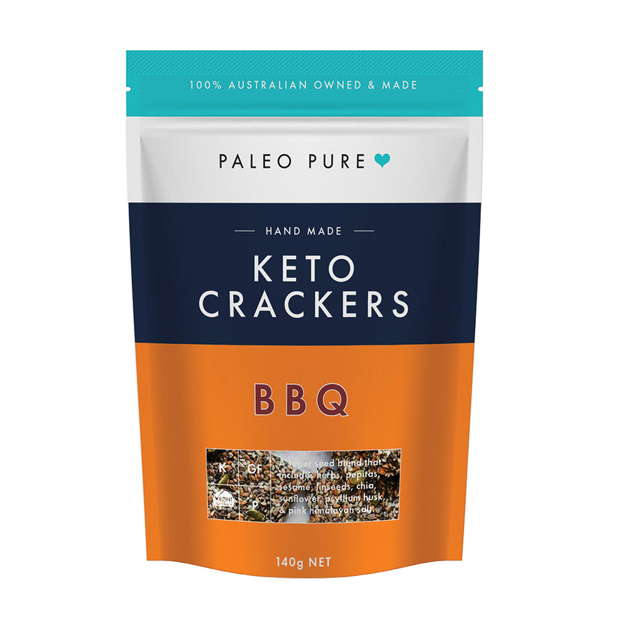 Paleo Pure Hand Made Keto Crackers Bbq 140g