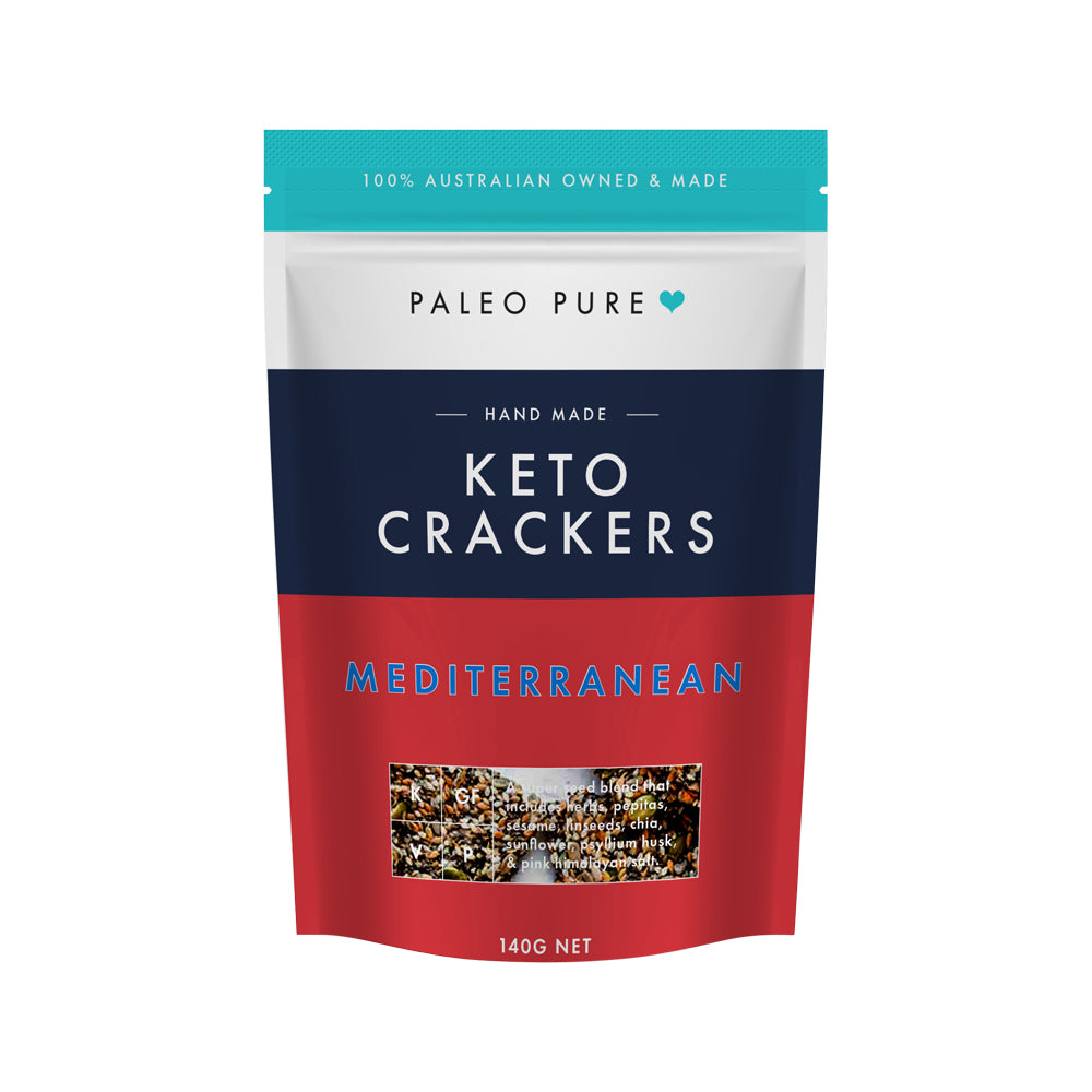 Paleo Pure Hand Made Keto Crackers Mediterranean 140g