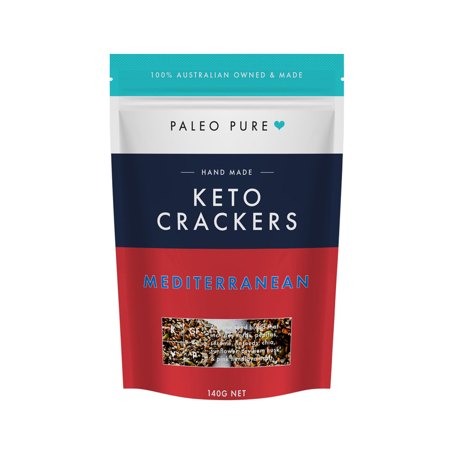 Paleo Pure Hand Made Keto Crackers Mediterranean 140g