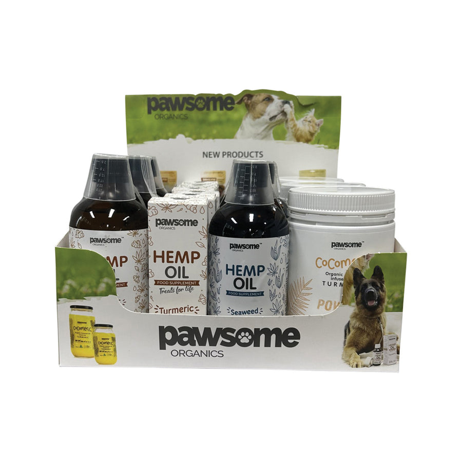 Pawsome Organics Display Stand Counter EMPTY