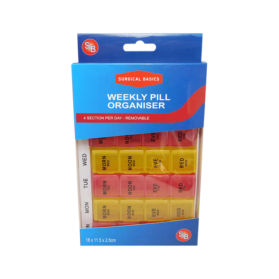 Pill Box Weekly Planner (4 per day) (17 x 11.5 x 2cm)