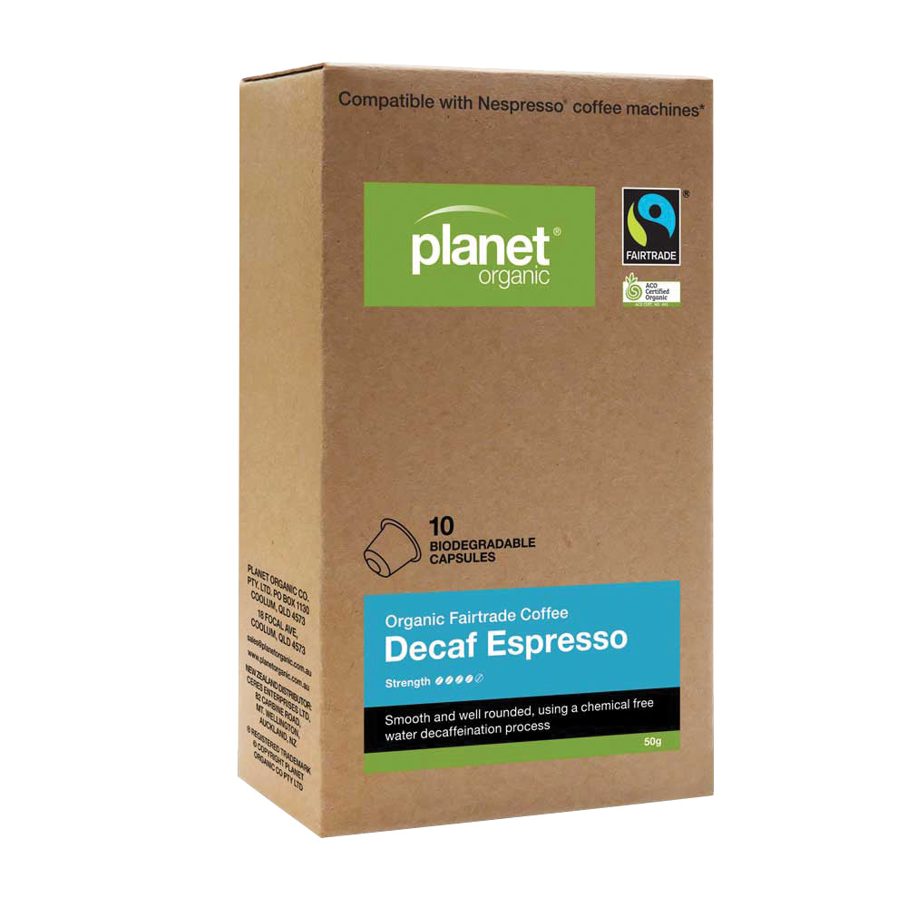 Planet Organic Org Coffee Capsules Espresso Decaf x 10 Pack