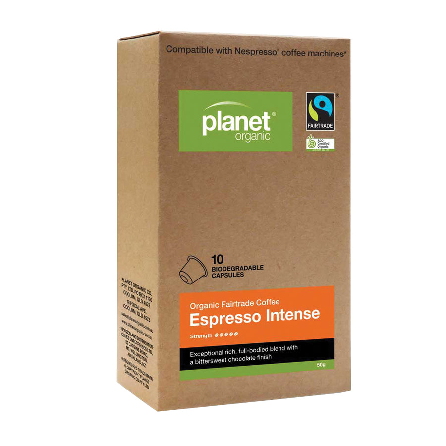 Planet Organic Org Coffee Capsules Espresso Intense x 10 Pack
