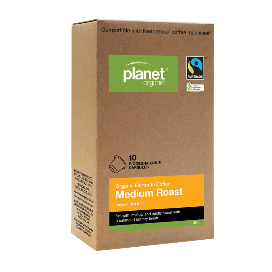 Planet Organic Org Coffee Capsules Medium Roast x 10 Pack