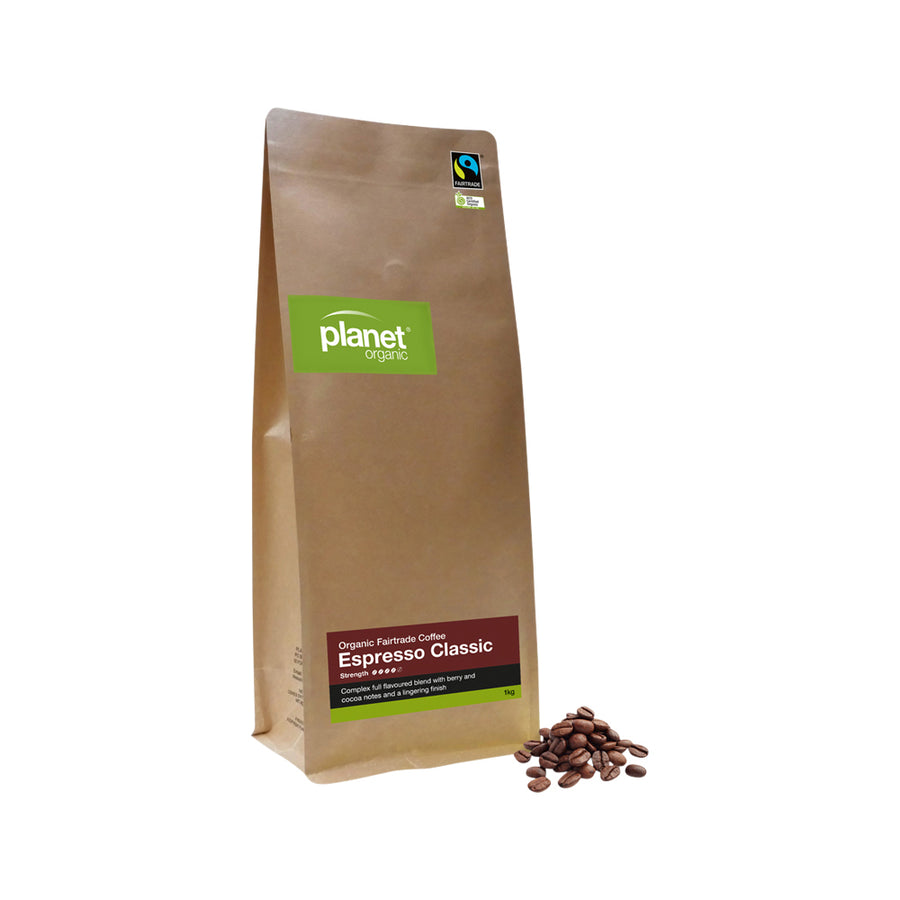 Planet Organic Org Coffee Espresso Classic Whole Bean 1kg