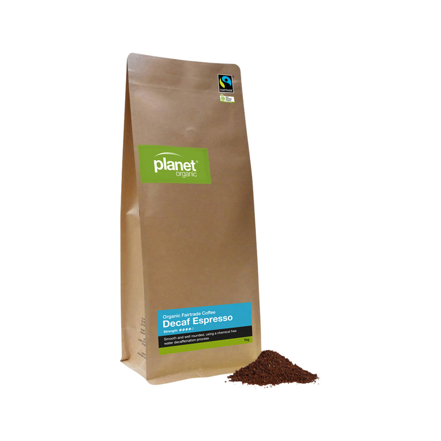 Planet Organic Org Coffee Espresso Decaf Plunger Ground 1kg