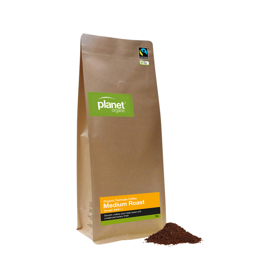 Planet Organic Org Coffee Medium Roast Plunger Ground 1kg