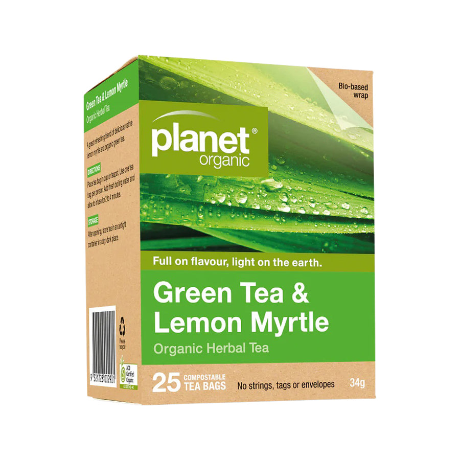 Planet Organic Org Green Tea Lemon Myrtle x 25 Tea Bags