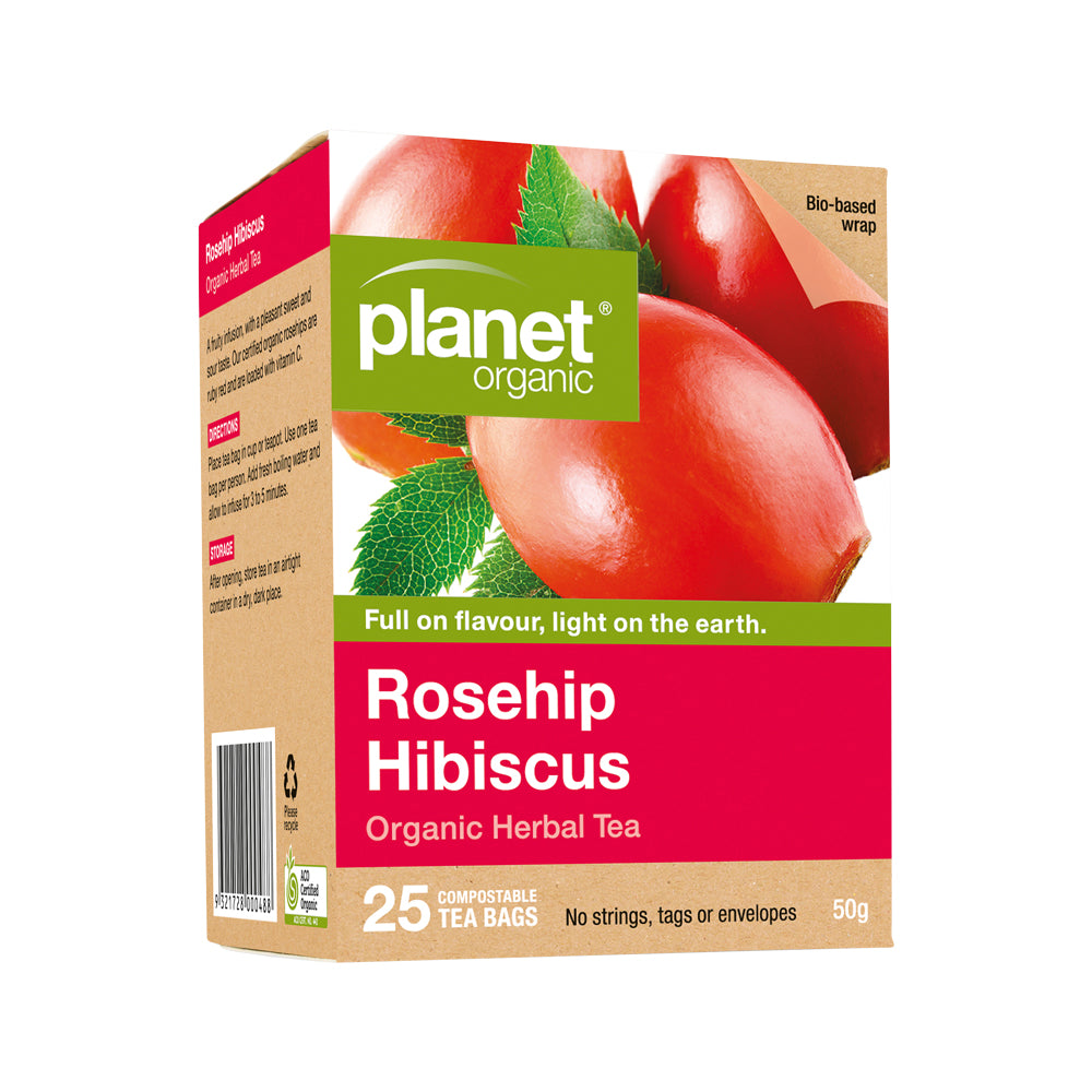 Planet Organic Org Rosehip Hibiscus Herbal Tea x 25 tea Bags