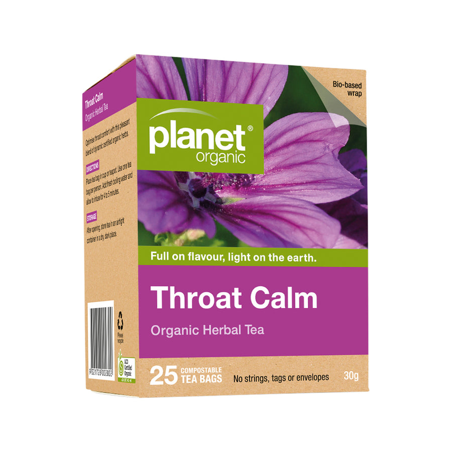 Planet Organic Org Throat Calm Herbal Tea x 25 Tea Bags