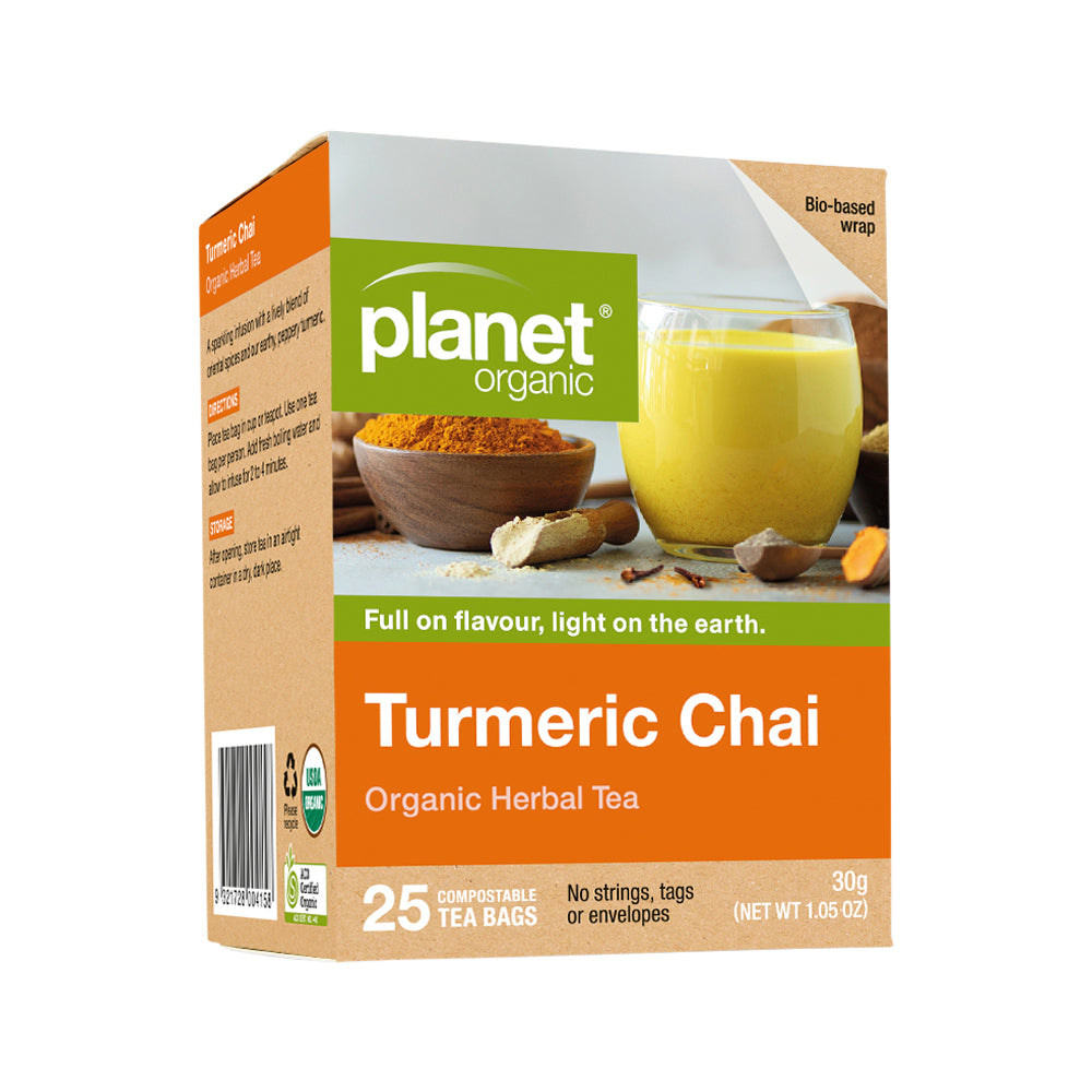 Planet Organic Org Turmeric Chai Herbal Tea x 25 Tea Bags