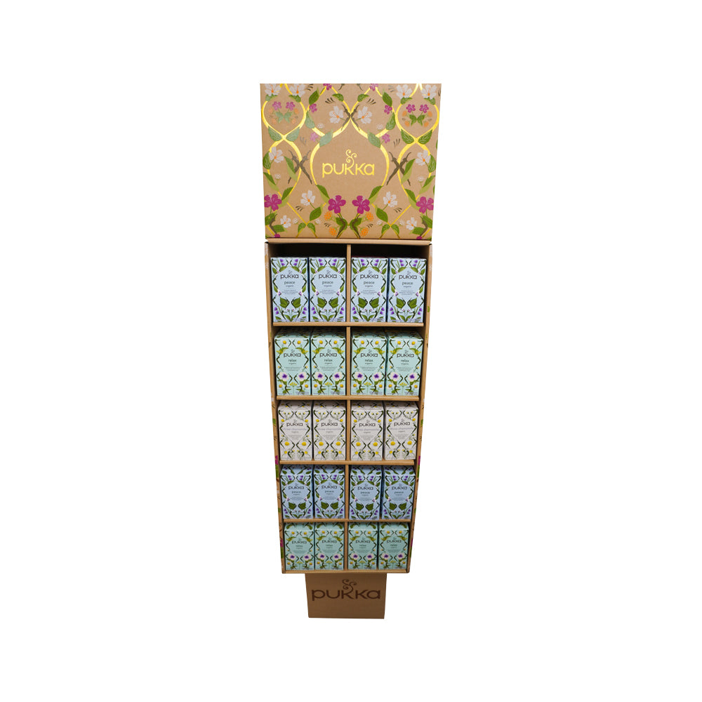 Pukka Display Stand Floor Brown and Gold EMPTY