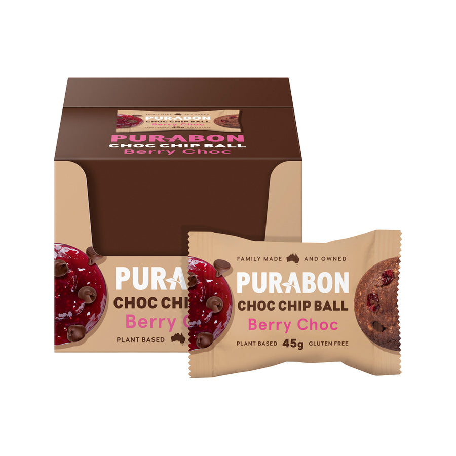 Purabon Balls Choc Chip Berry Choc Chip 45g x 12 Display