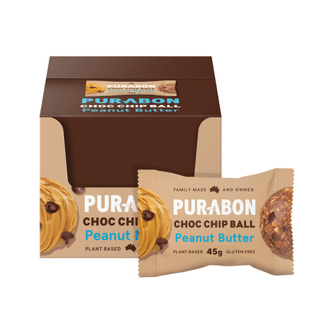 Purabon Balls Choc Chip Peanut Butter 45g x 12 Display