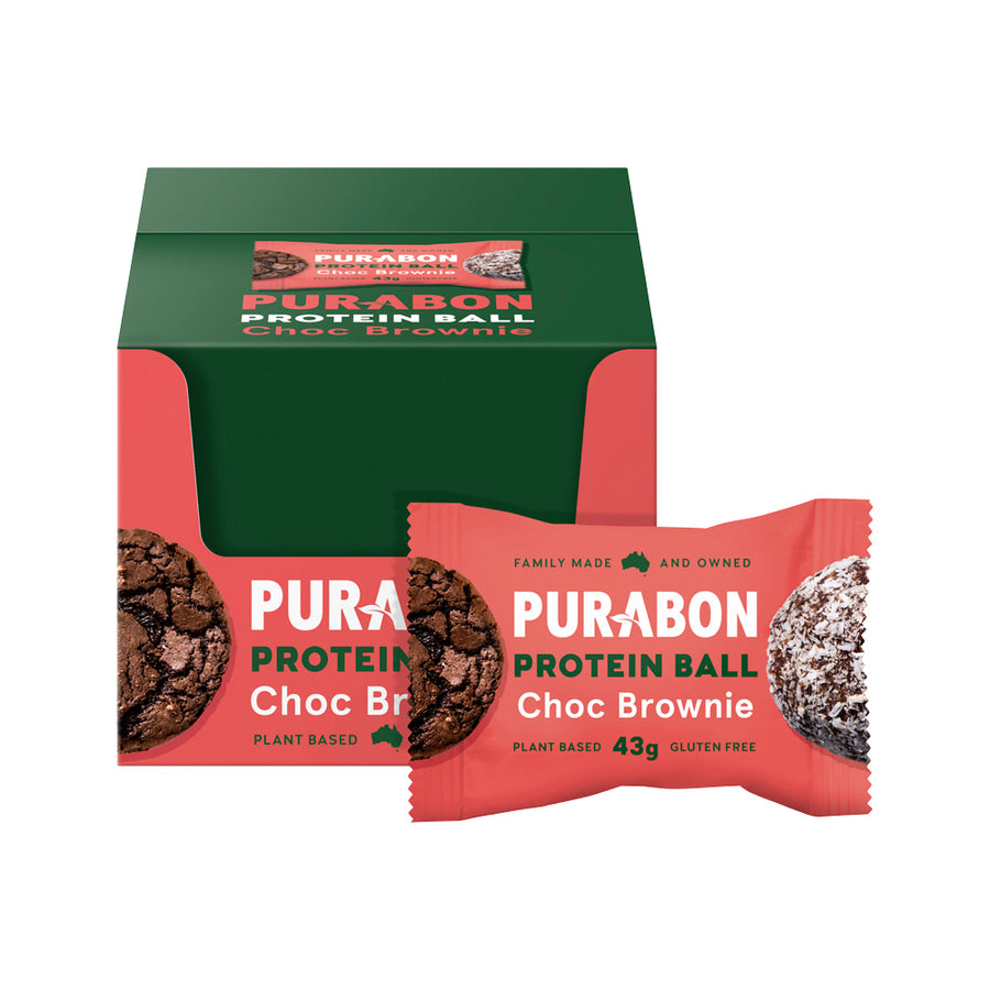 Purabon Balls Protein Choc Brownie 43g x 12 Display