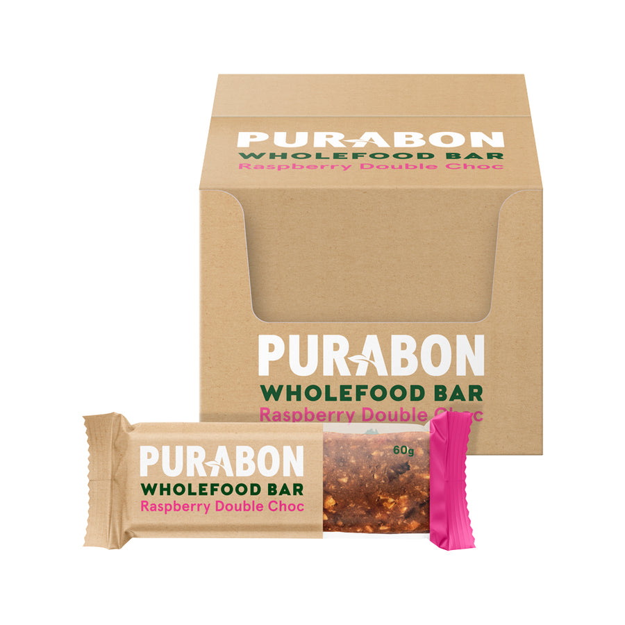 Purabon Bar Wholefood Raspberry Double Choc 60g x 15 Display