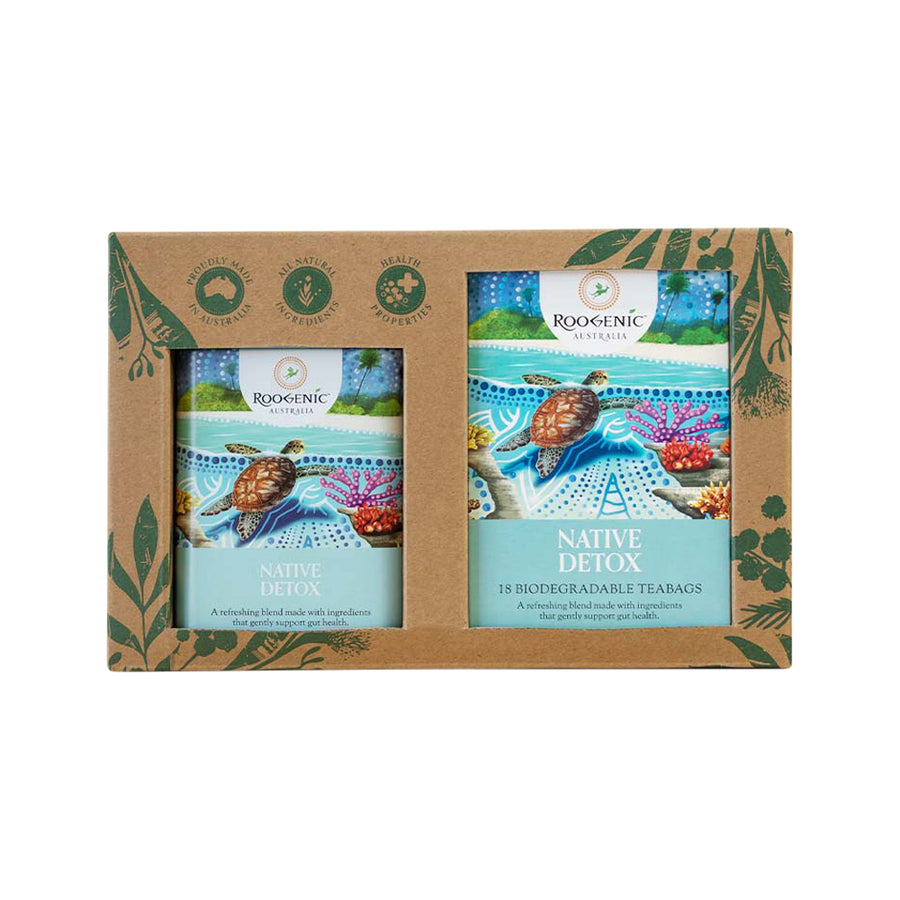 Roogenic Gift Box Native Detox x 18 Tea Bags with Tin