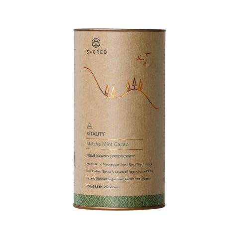 Sacred Taste Org Drinking Cacao (Matcha Mint Cacao) Vitality 250g