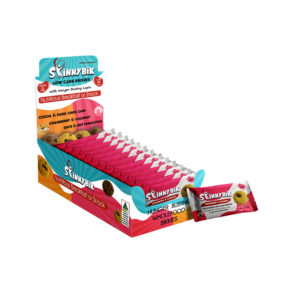 Skinnybik Biscuits Cranberry and Coconut (2 x 15g) x 18 Display