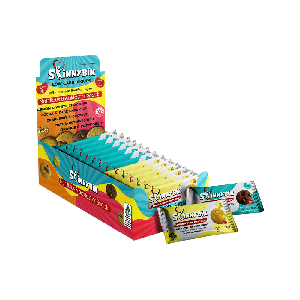 Skinnybik Low Carb Bikkies Mixed Flavours 15g 18 Pieces