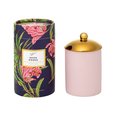 Sohum Safari Botanical Candle Eco Jar Neon Roses 340g