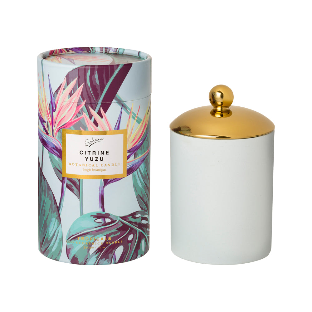 Sohum Tropicale Botanical Candle Eco Jar Citrine Yuzu 340g
