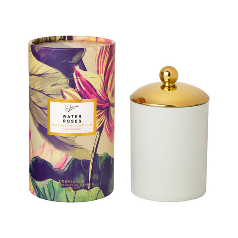 Sohum Tropicale Botanical Candle Eco Jar Water Roses 340g