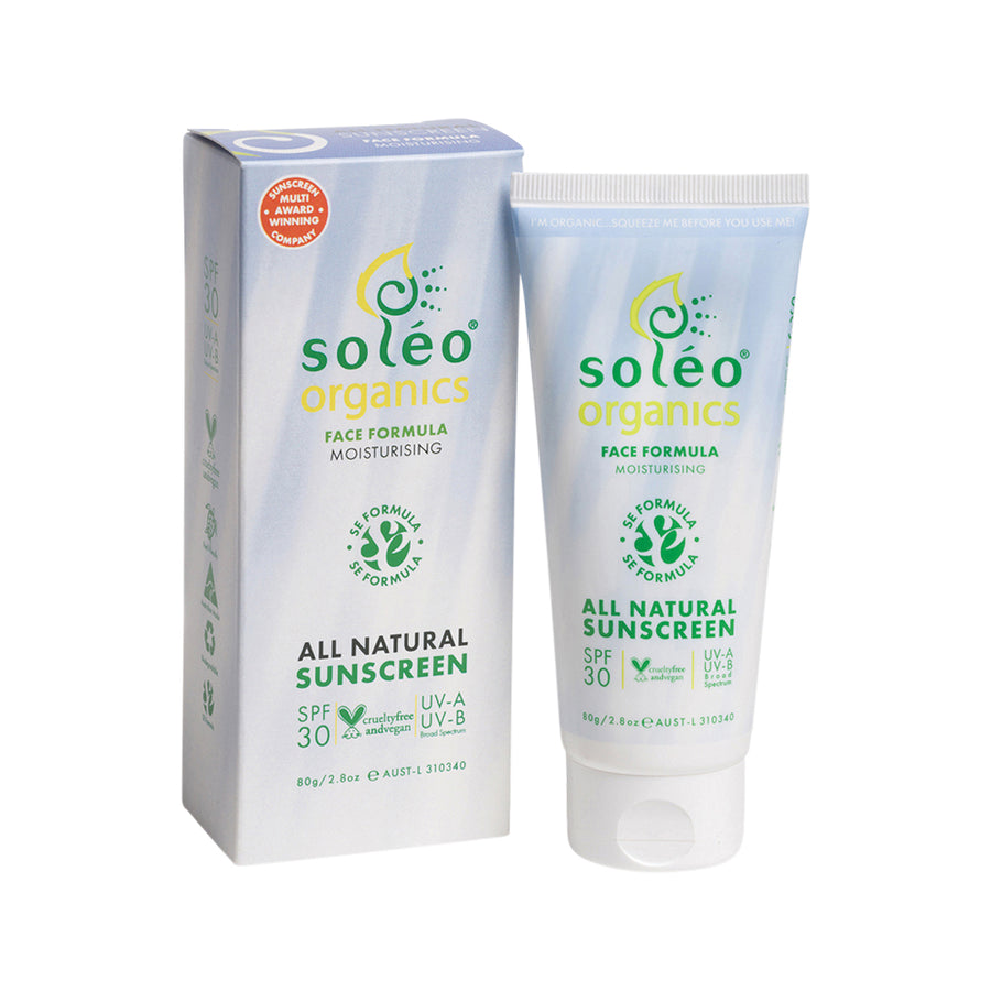Soleo Organics Sunscreen SPF30 Face Formula Moisturising 80g