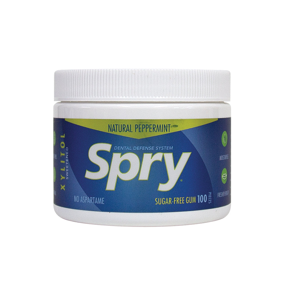 Spry Xylitol Chewing Gum Peppermint Tub x 100 Pieces
