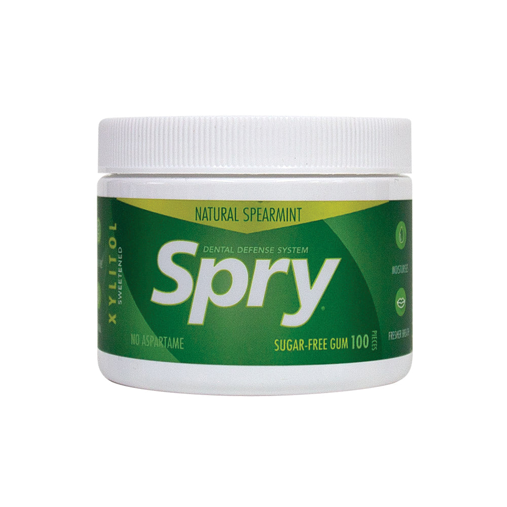 Spry Xylitol Chewing Gum Spearmint Tub x 100 Pieces