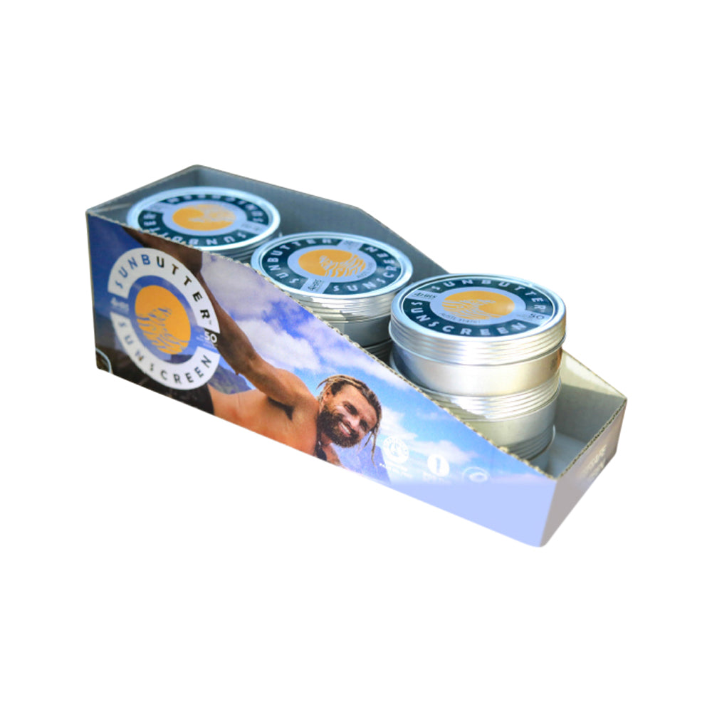 Sunbutter Skincare Display Stand Counter Sunscreen Tins Horizontal EMPTY