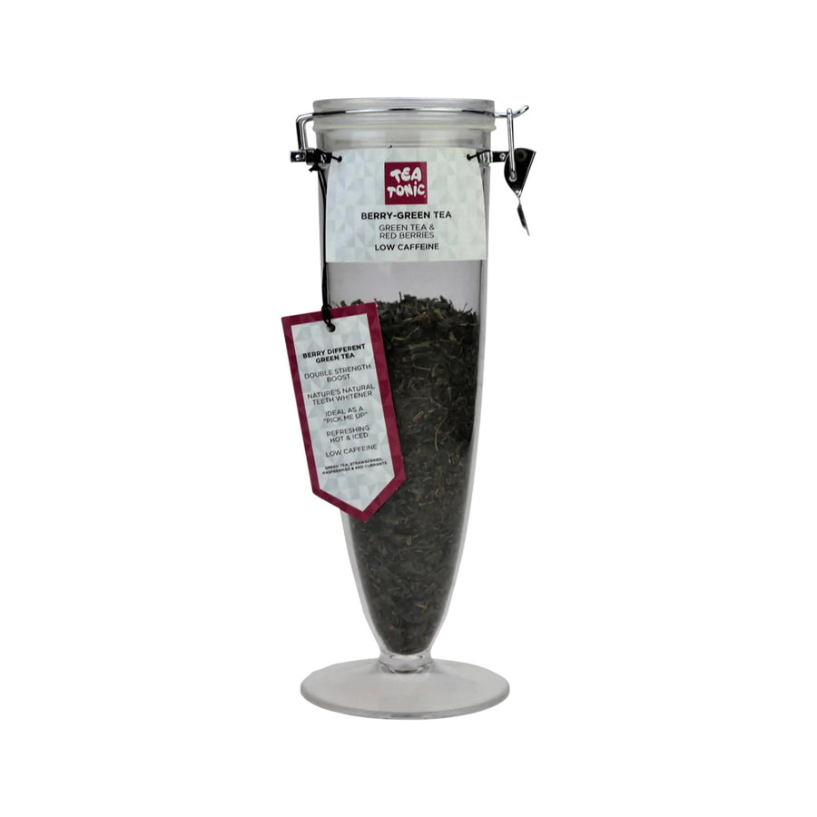 Tea Tonic Display Cone Jar EMPTY Berry Green