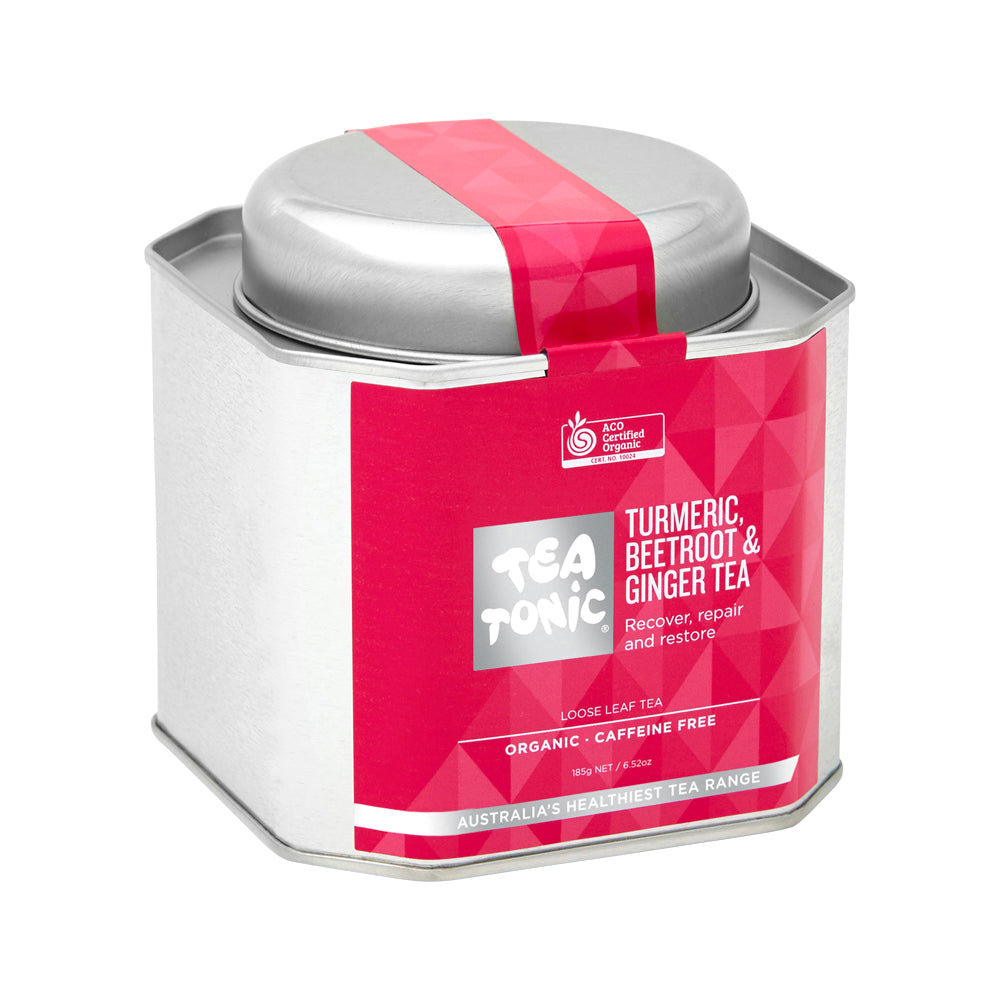 Tea Tonic Turmeric Beetroot and Ginger Tea Caddy Tin 185g