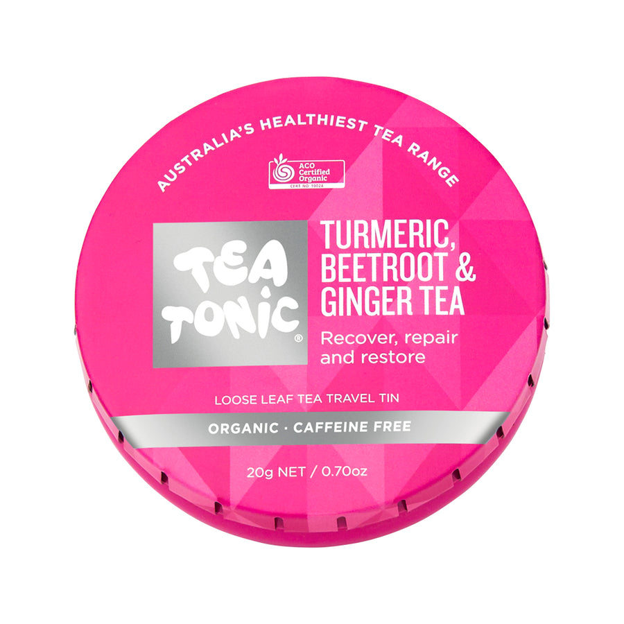 Tea Tonic Organic Turmeric, Beetroot & Ginger Tea Loose Leaf Tea Travel Tin 20g