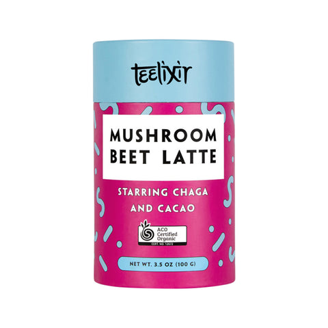 Teelixir Organic Mushroom Beet Latte (Starring Chaga and Cacao) 100g