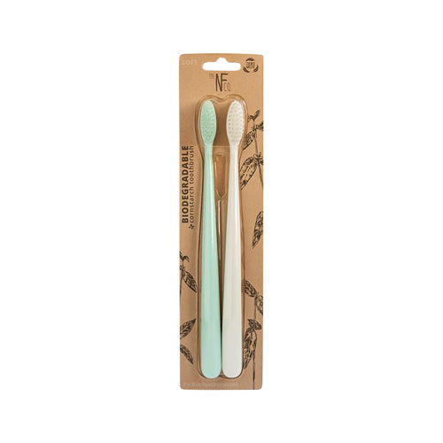 The Nat Family Co Bio Toothbrush Ivory Desert and River Mint x 2 Pack