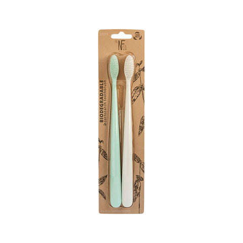 The Nat Family Co Bio Toothbrush Ivory Desert and River Mint x 2 Pack