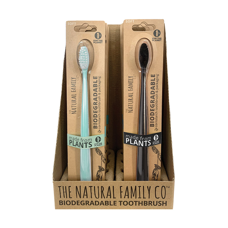 The Nat Family Co Bio Toothbrush Pastel Mixed x 8 Display
